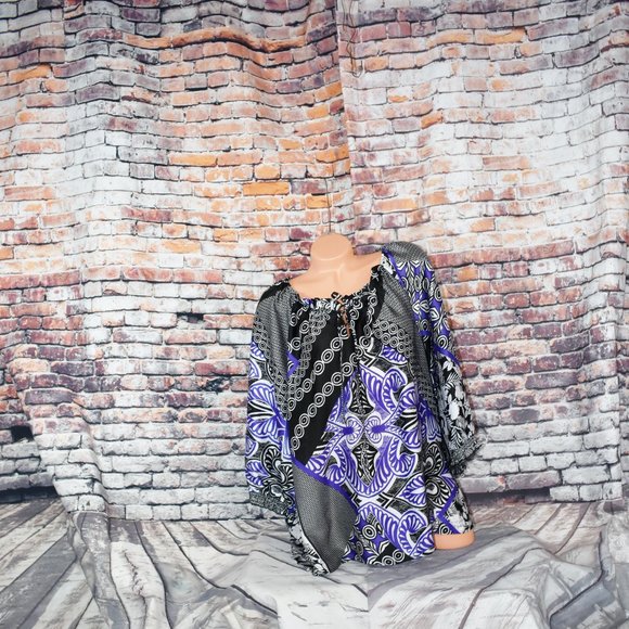 Syble Martin Plus Size 20W Blouse Top Circles - Picture 5 of 12